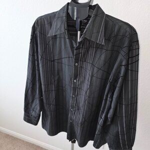 EIGHTY EIGHT PLATINUM MEN XXL DK GRAY W/BLACK, GRAY, MAROON STRIPES LONG SLEEVE